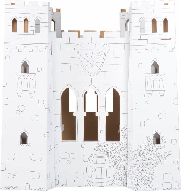 Cardboard castle playhouse constructed