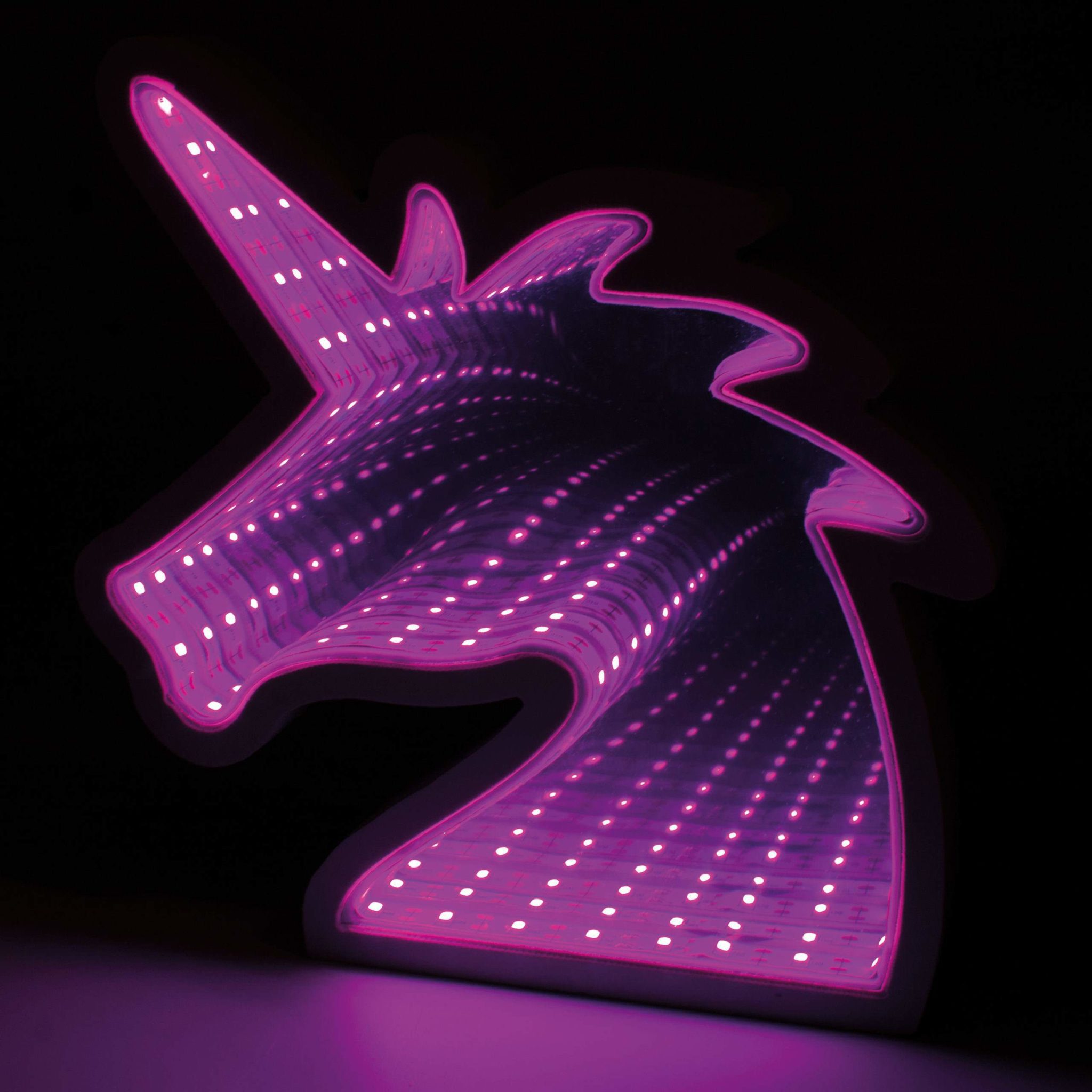Unicorn Purple Light Battrey Operated Infinity Mirror Magical Light