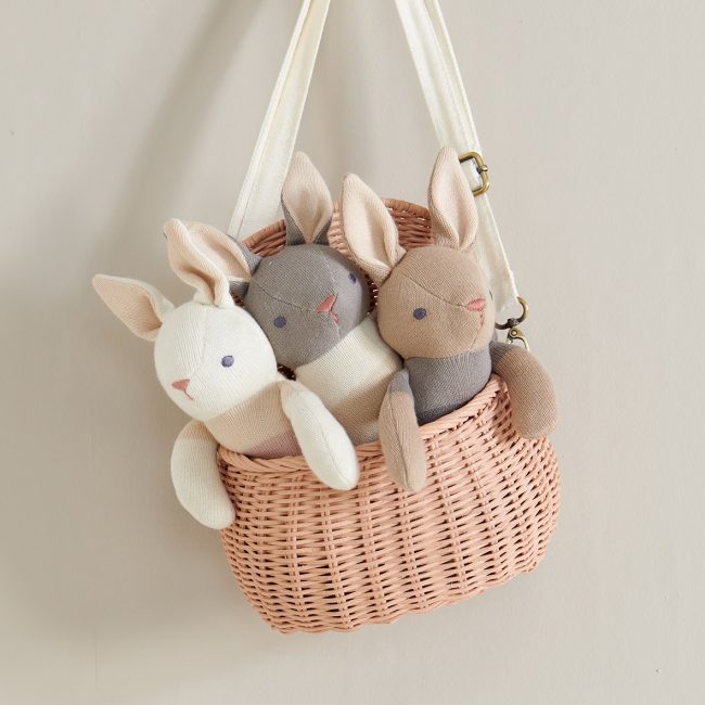 threadbear design bunnies in a basket