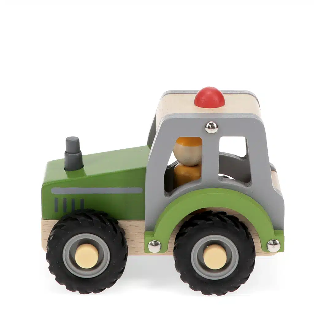 green wooden tractor