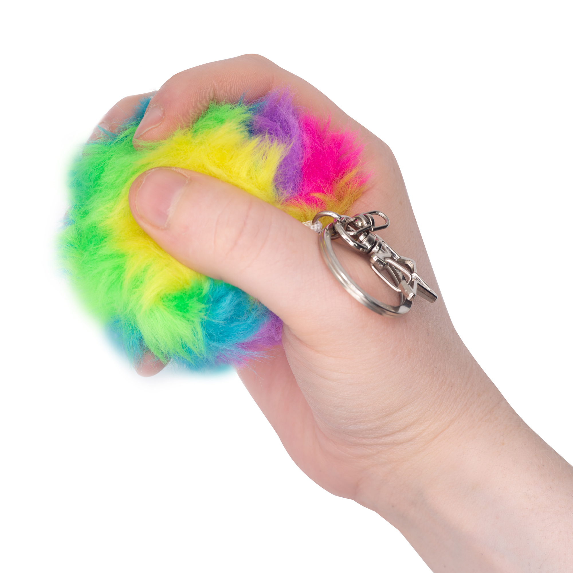 38583_4 Soft furry squishy fidget keychain for bags, keys and travel play