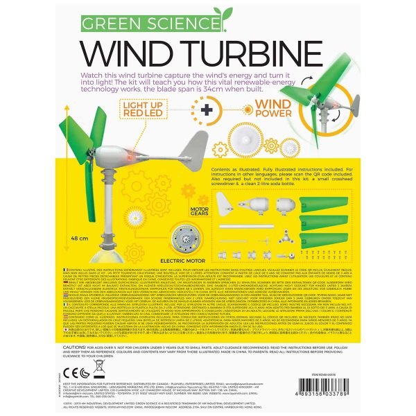 reverse of box wind turbine science kit