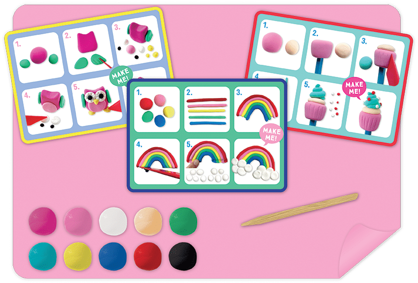 50P6136 – MAT AND CARDS clay & play rainbow fairy