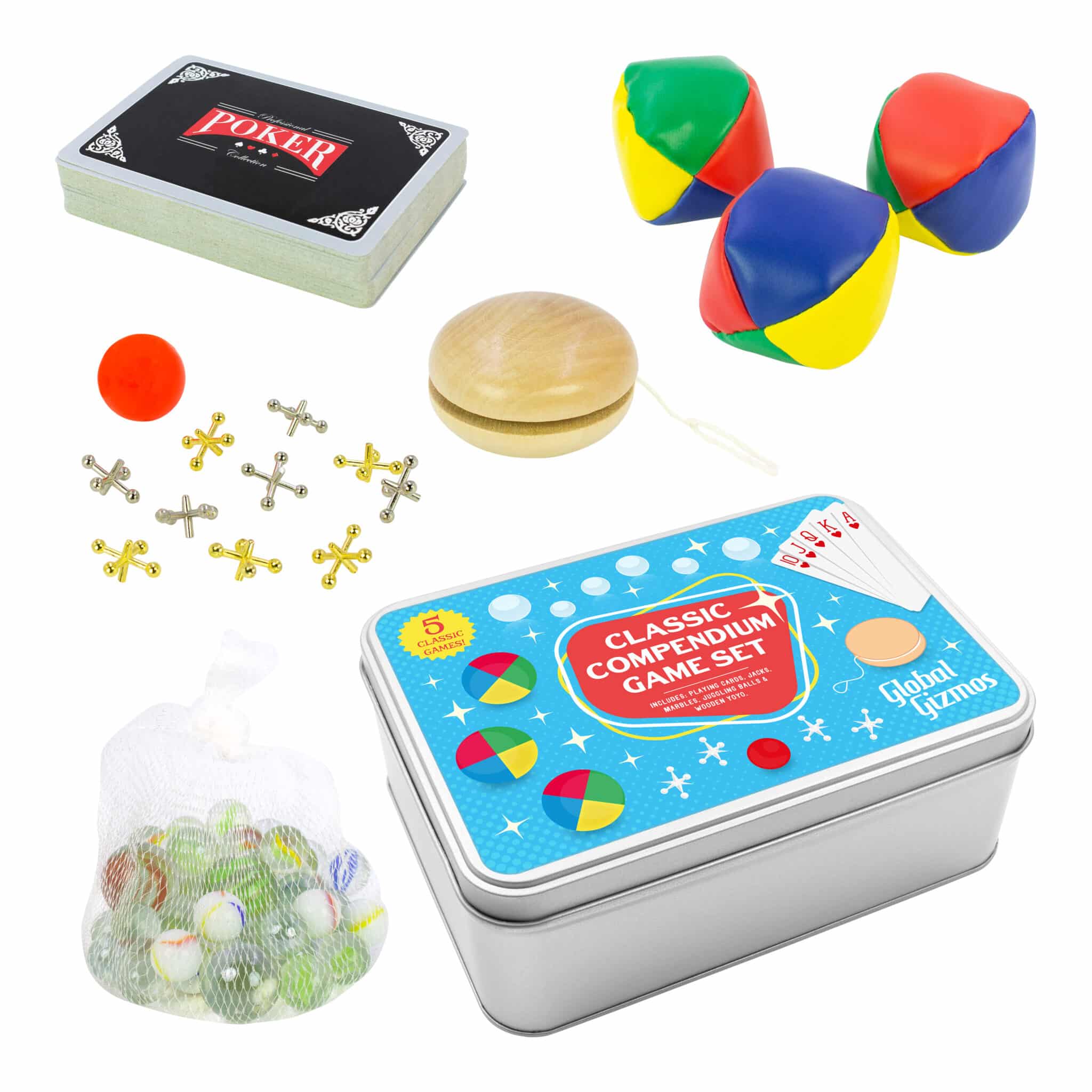 5 classic games Items, metal tin inc