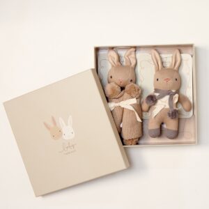 Baby Threads bunny rattle and comforter gift box