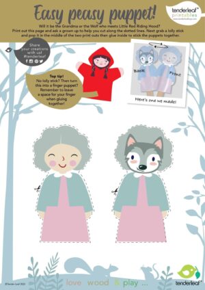 Woodland Stores Puppet Printable