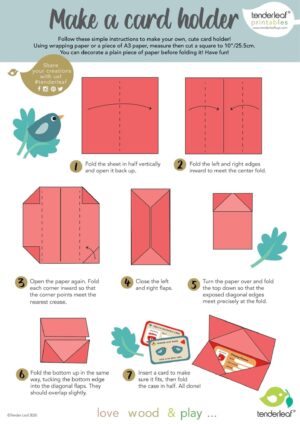 Origami Card Holder printable