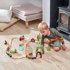 wild pines train set boy playing