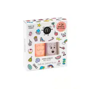 Nailmatic Nail Polish Set of 2 with Nail Stickers