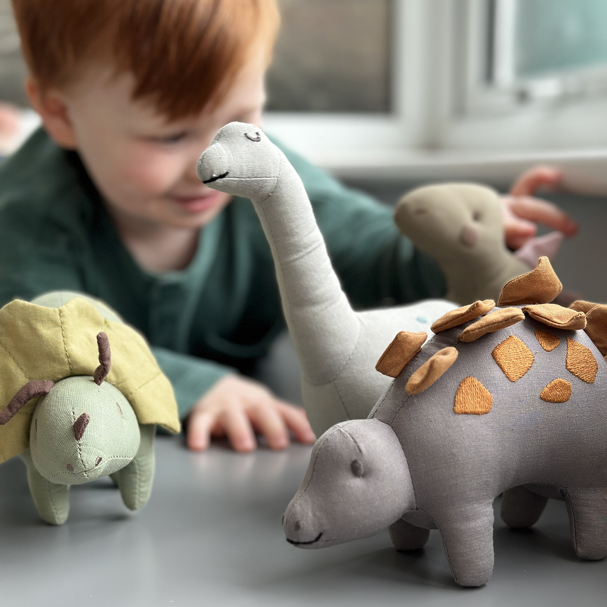 threadbear steggy linen dinosaur