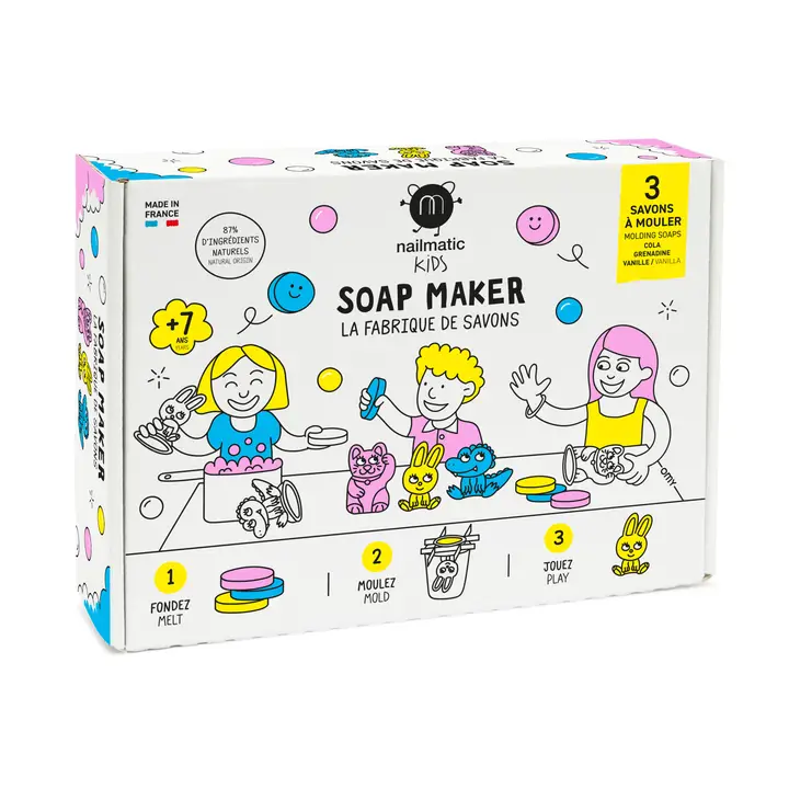 close up of nailmatic soap maker set